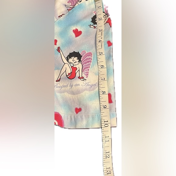 Betty Boop heart scrubs 100% cotton Angel red blue pink pockets size M - Picture 6 of 11